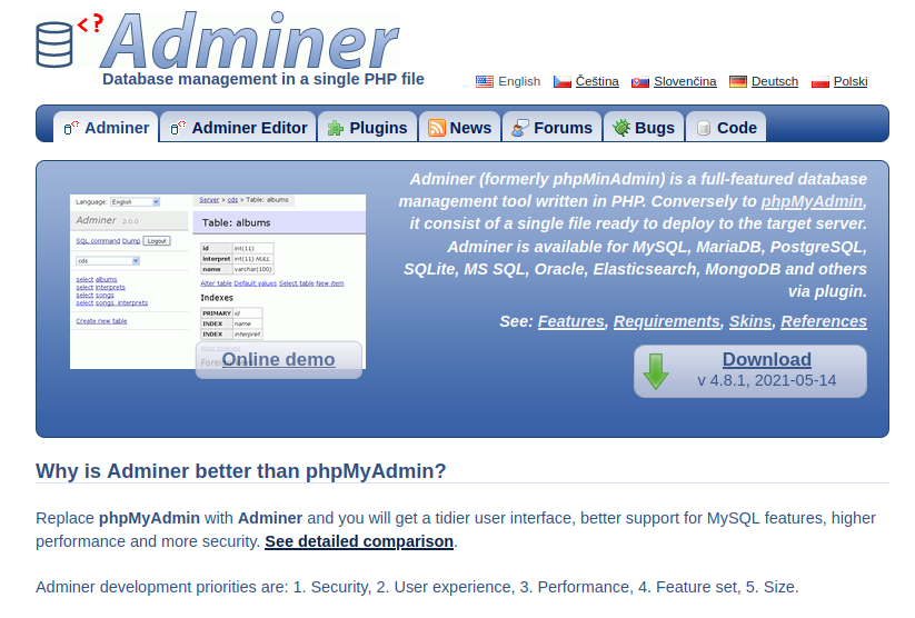 Cara Mudah Mengakses Database Wordpress, Codeigniter, Laravel dengan Adminer