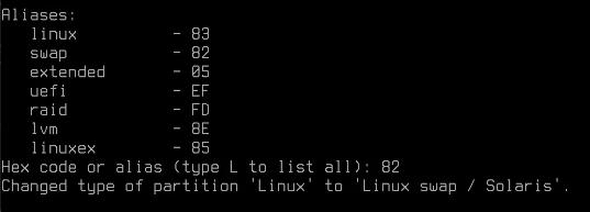 tipe alias partisi linux