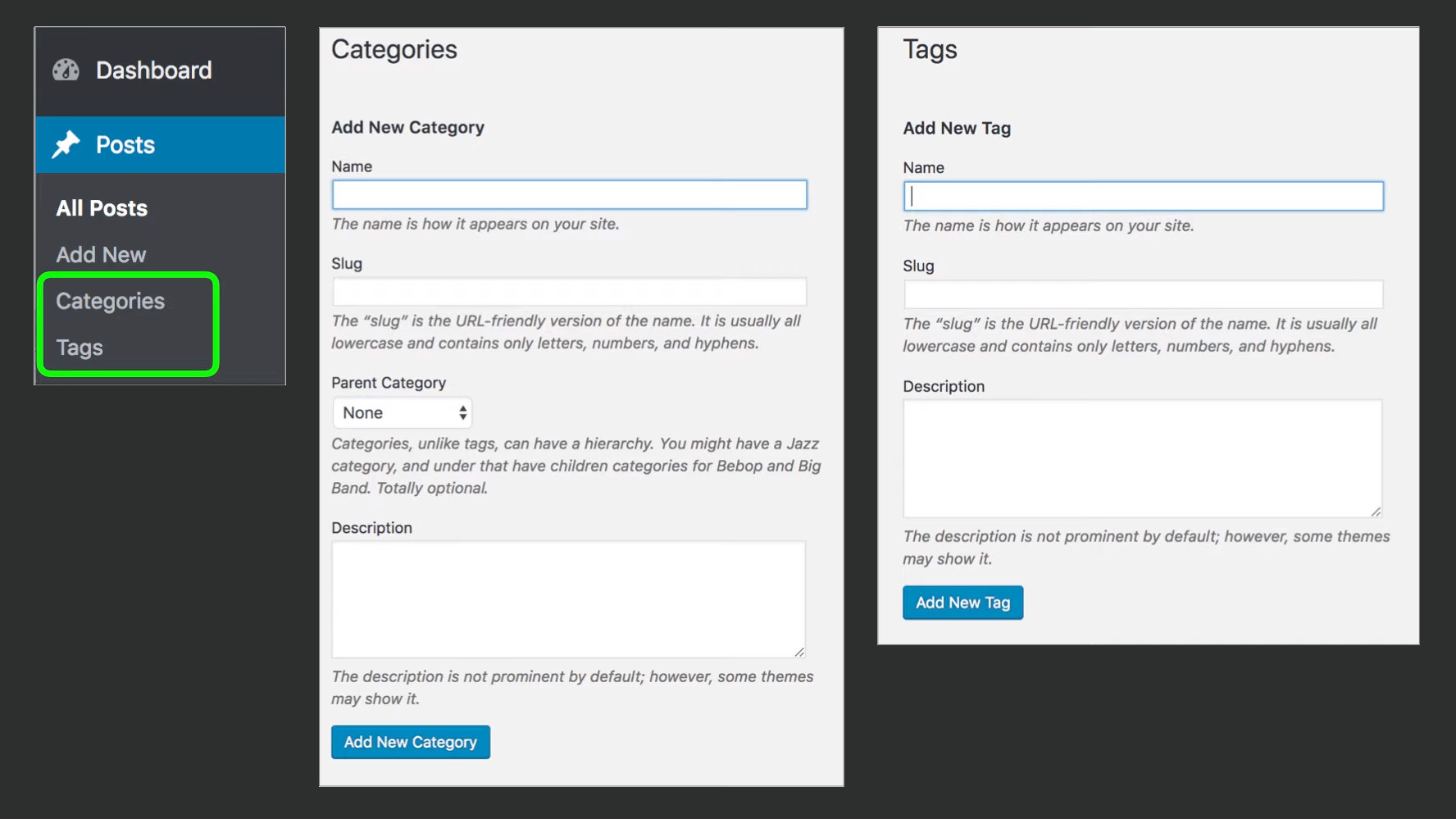 Cara Membuat Kategori dan Tag di Wordpress
