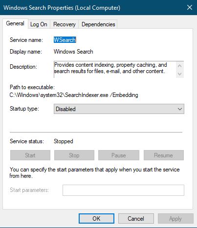 mematikan service windows search windows 7, 10, 11 untuk mempercepat windows.