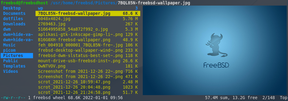 Mengaktifkan Fitur Image Preview di Ranger File Manager di FreeBSD
