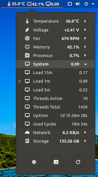 vitals gnome extension terbaik untuk monitor proses sistem linux komputer laptop anda