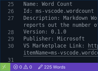 extension word count vscode